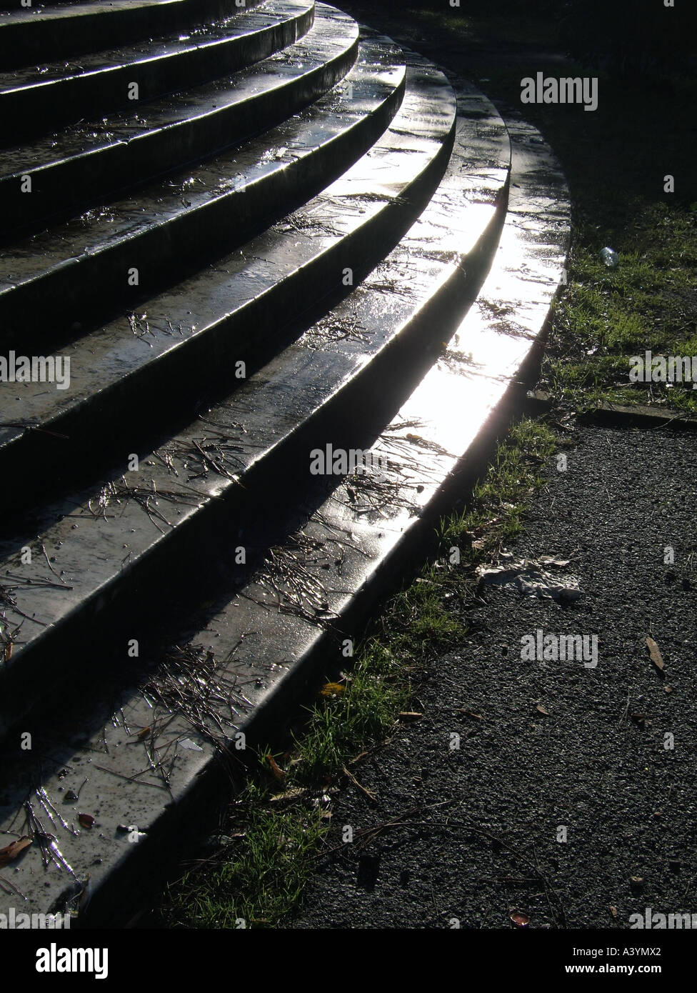 backlit wet steps Stock Photo Alamy