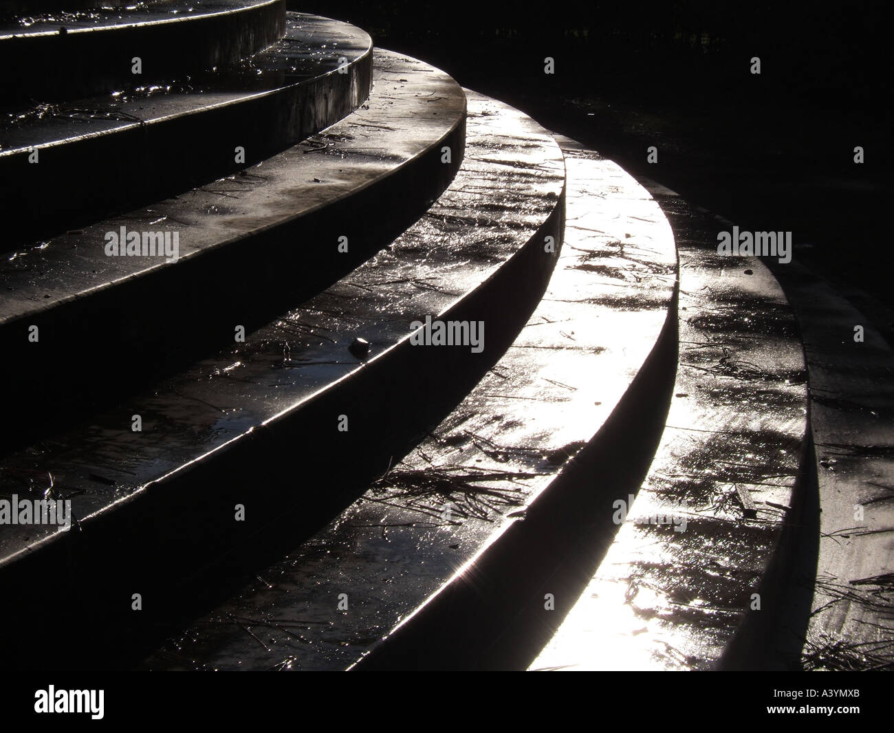 backlit wet steps Stock Photo Alamy
