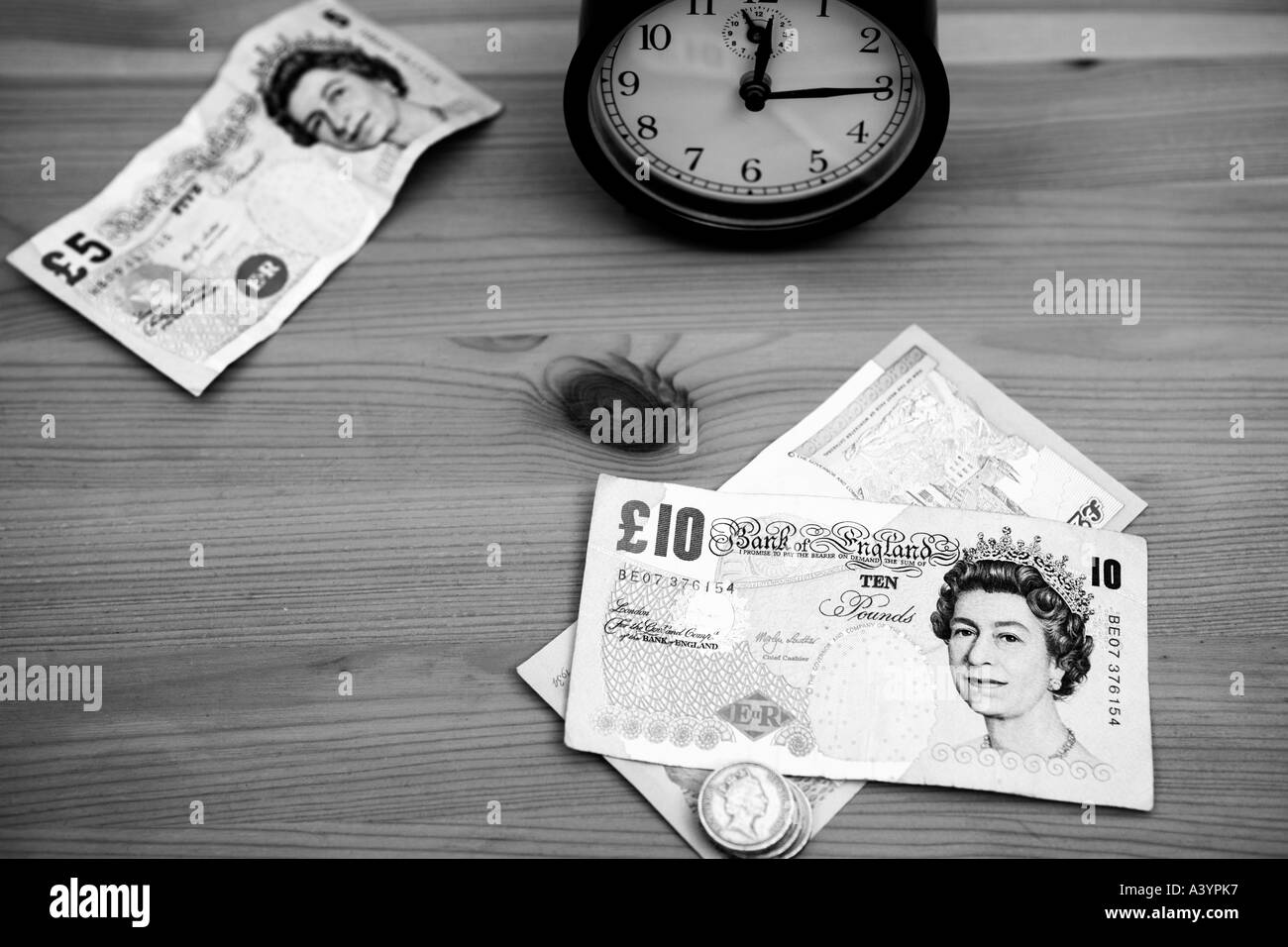 money,clock,time,economy,pound,england Stock Photo