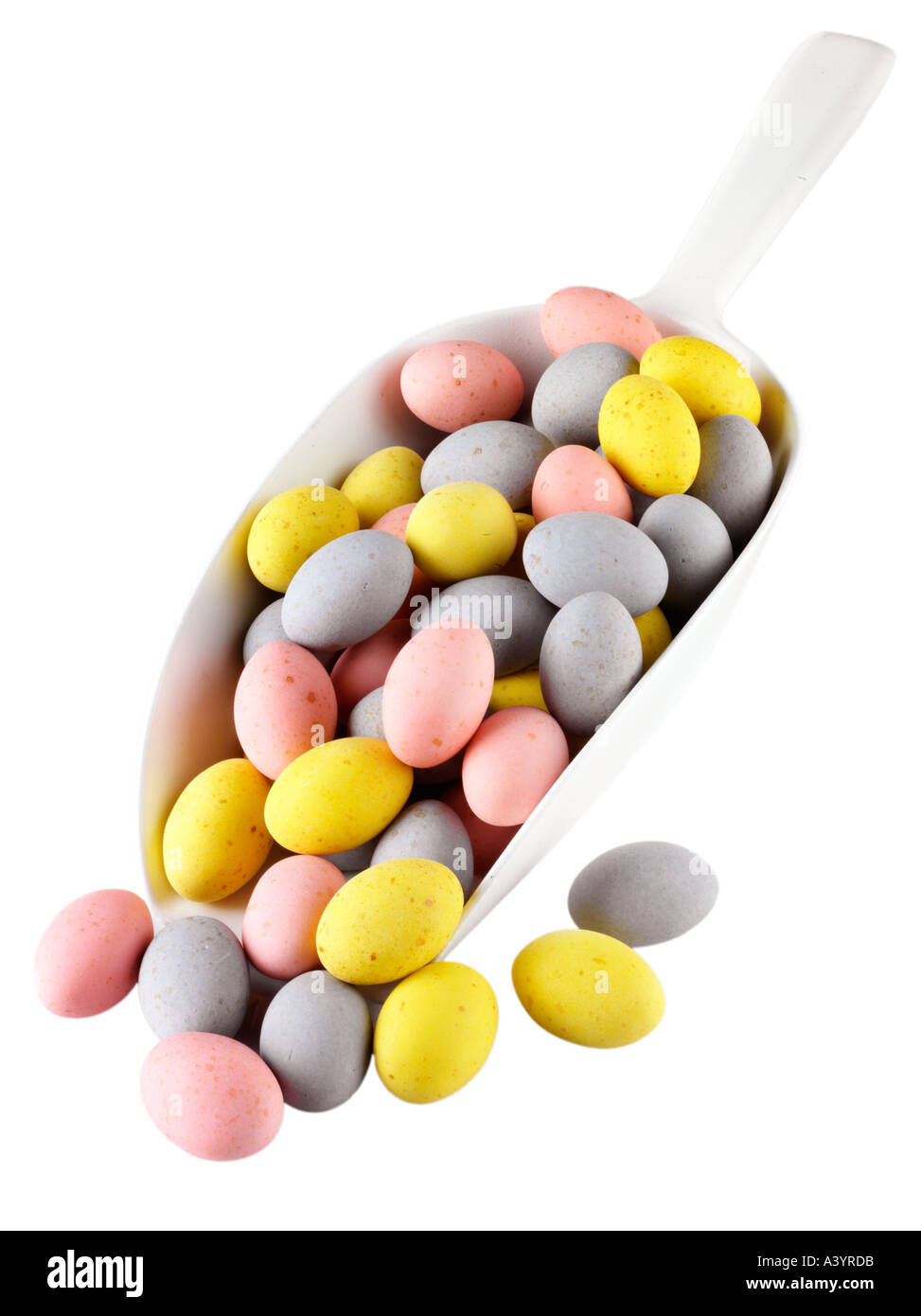 EASTER EGGS ON WHITE Stock Photo