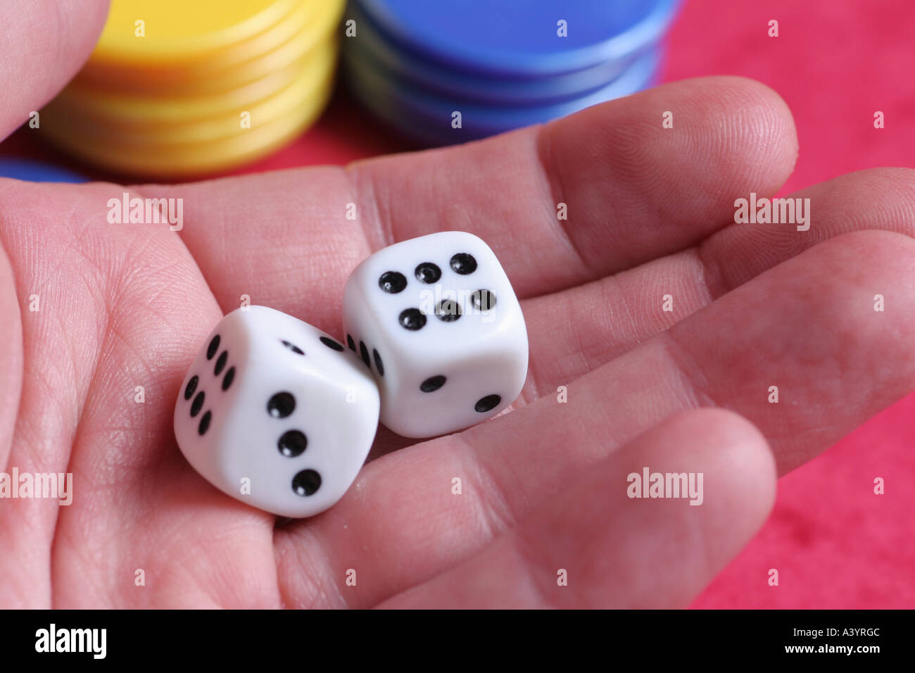 throwing dice Stock Photo Alamy