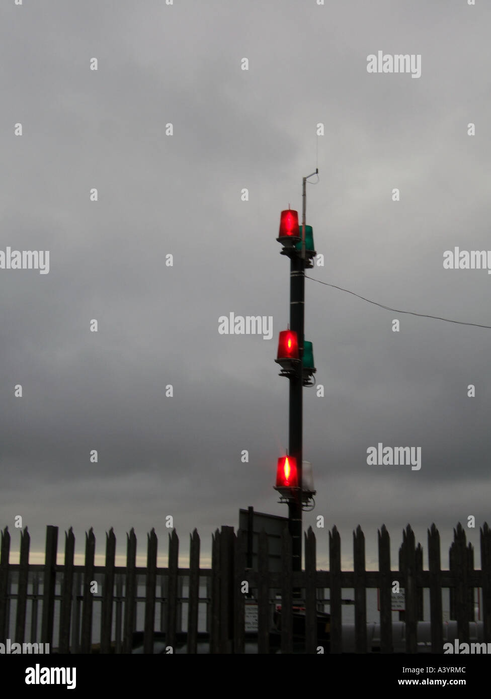 sea port entry warning lights Stock Photo Alamy