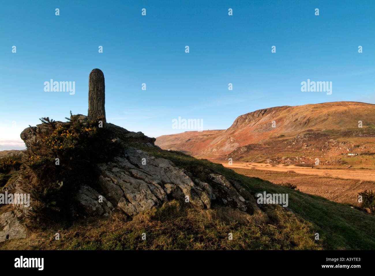 Standing stone cross at Glencolumbkille County Donegal Ireland Stock ...