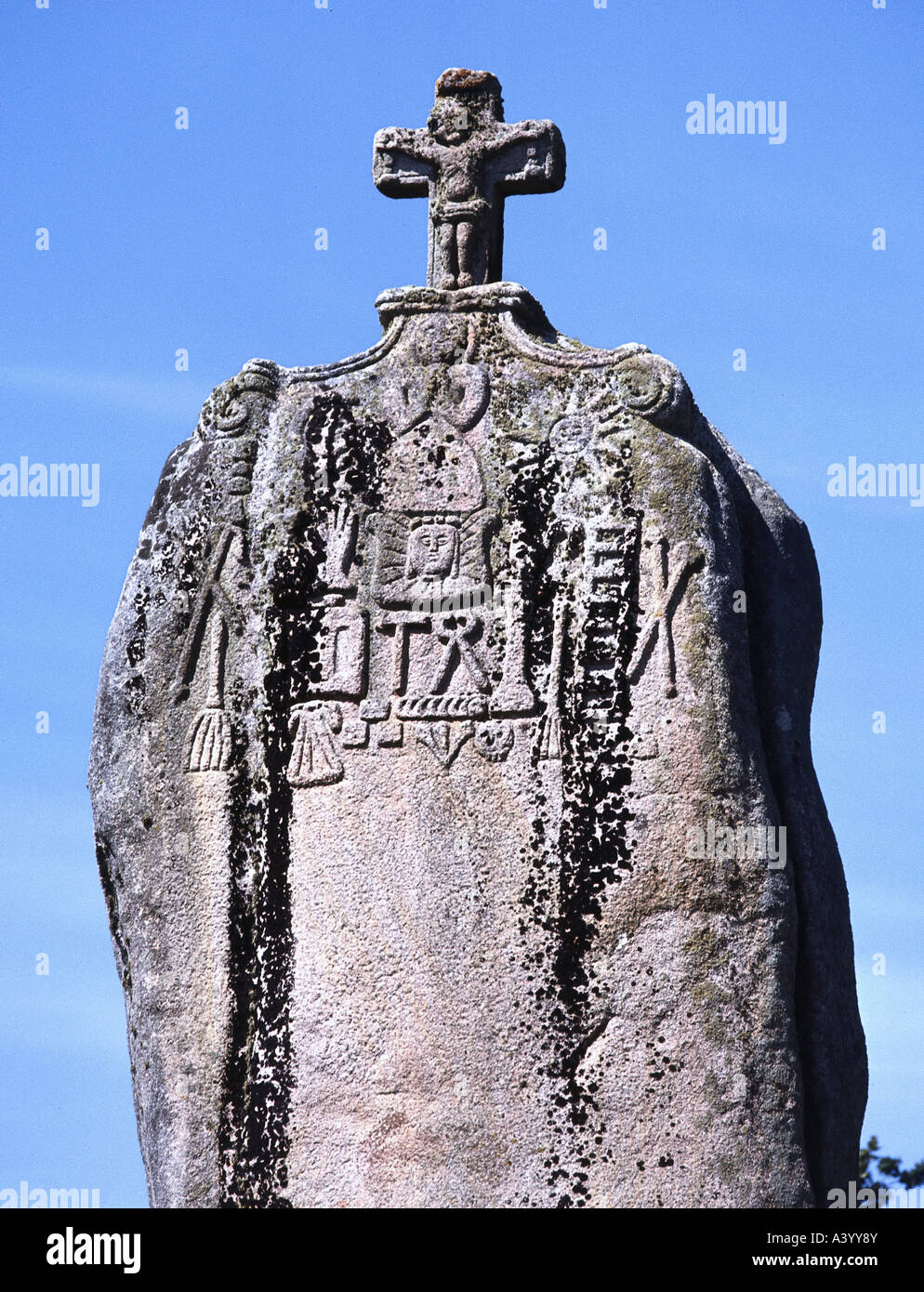geography / travel, France, Callac, monuments, Breton menhir turned ...