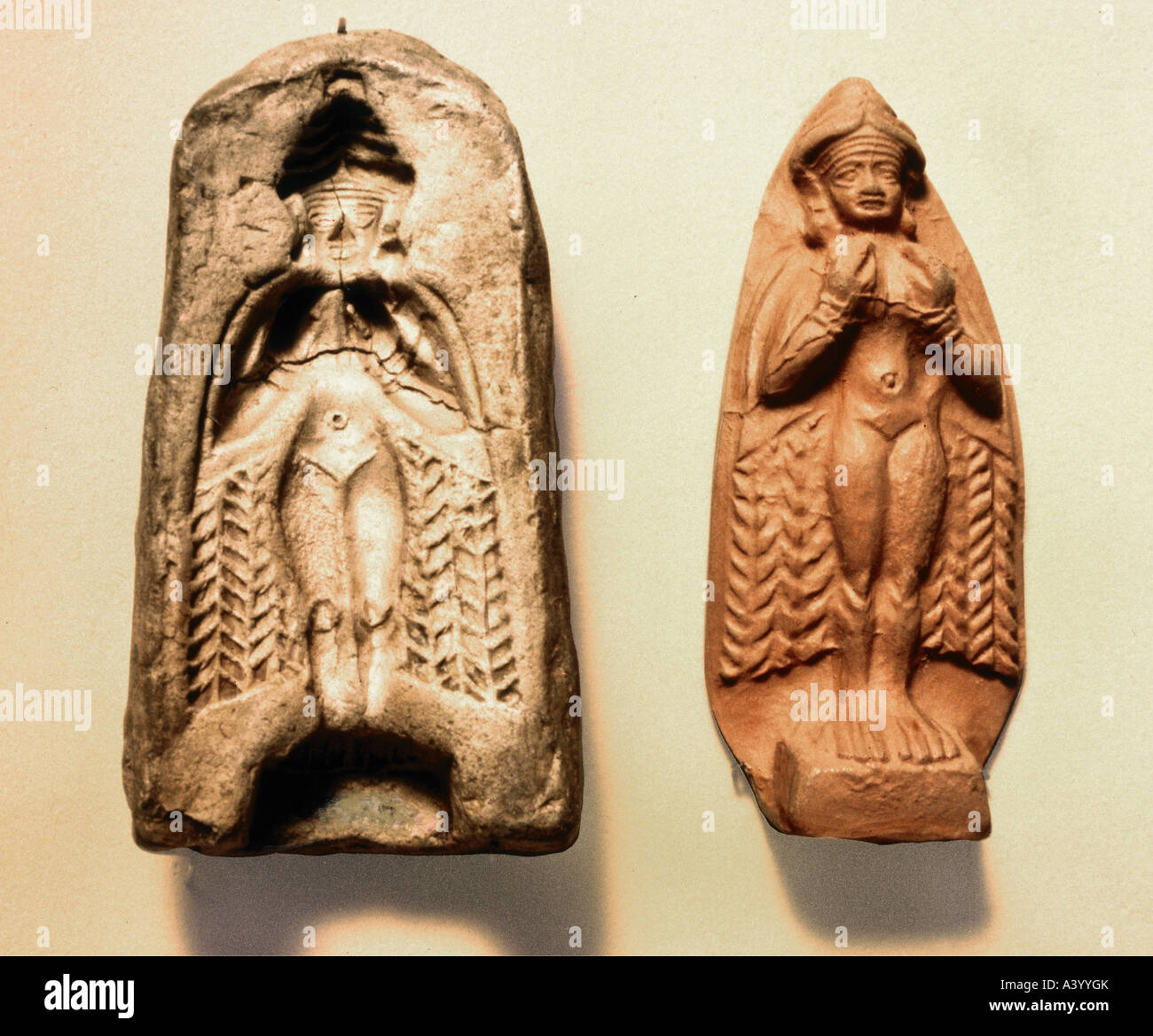 fine arts, Mesopotamia, Babylonia, Ishtar as Goddess of Love, sculpture and form, clay, Old Babylonian, 2nd millennium BC, Briti Stock Photo