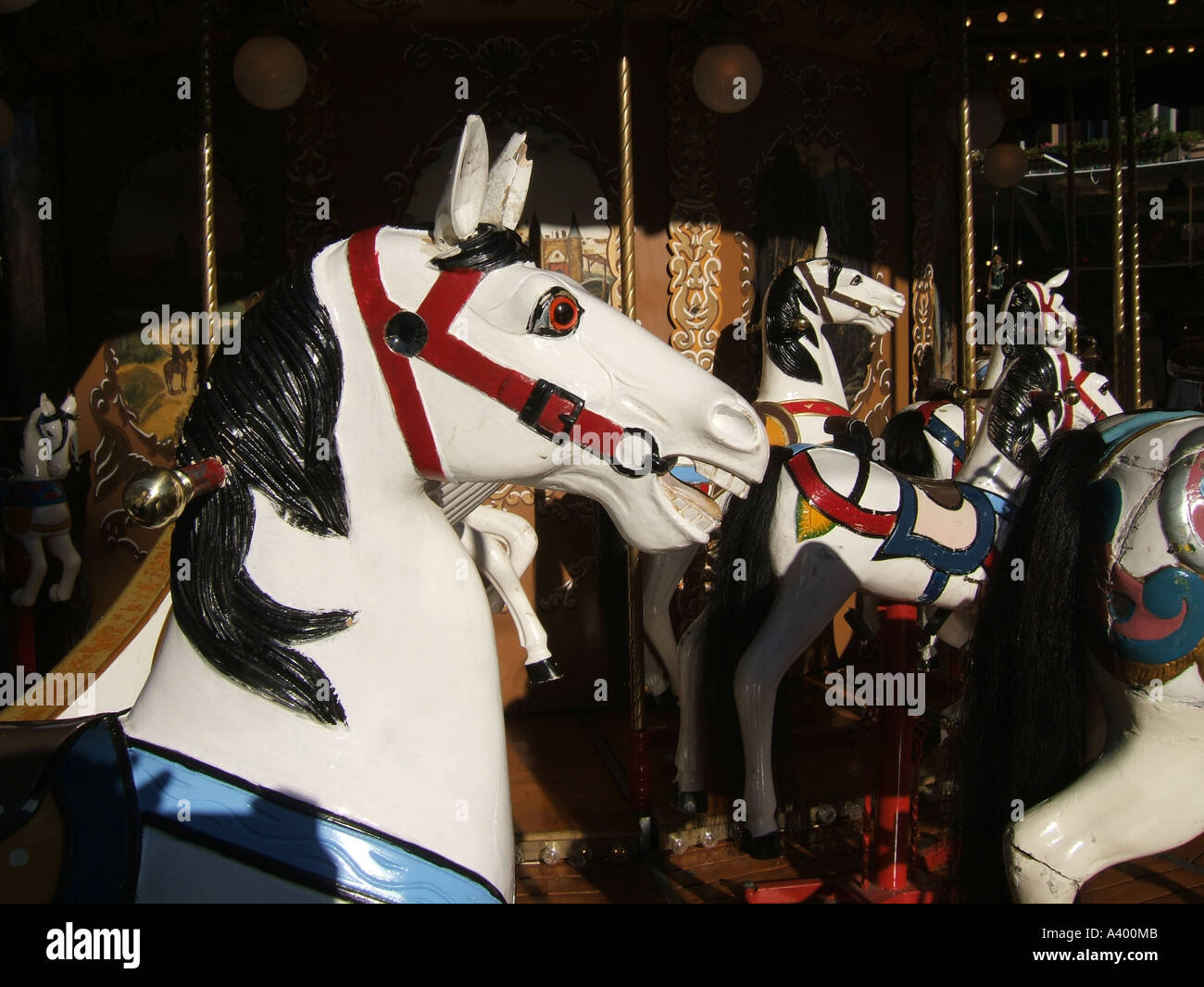 carousel horse fair ground ride Stock Photo - Alamy