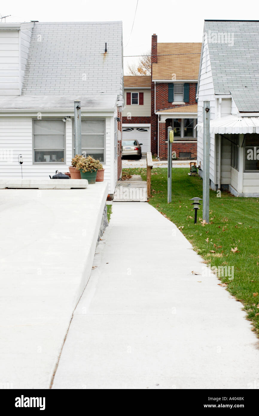 Rear of a house in a neighborhood Stock Photo Alamy
