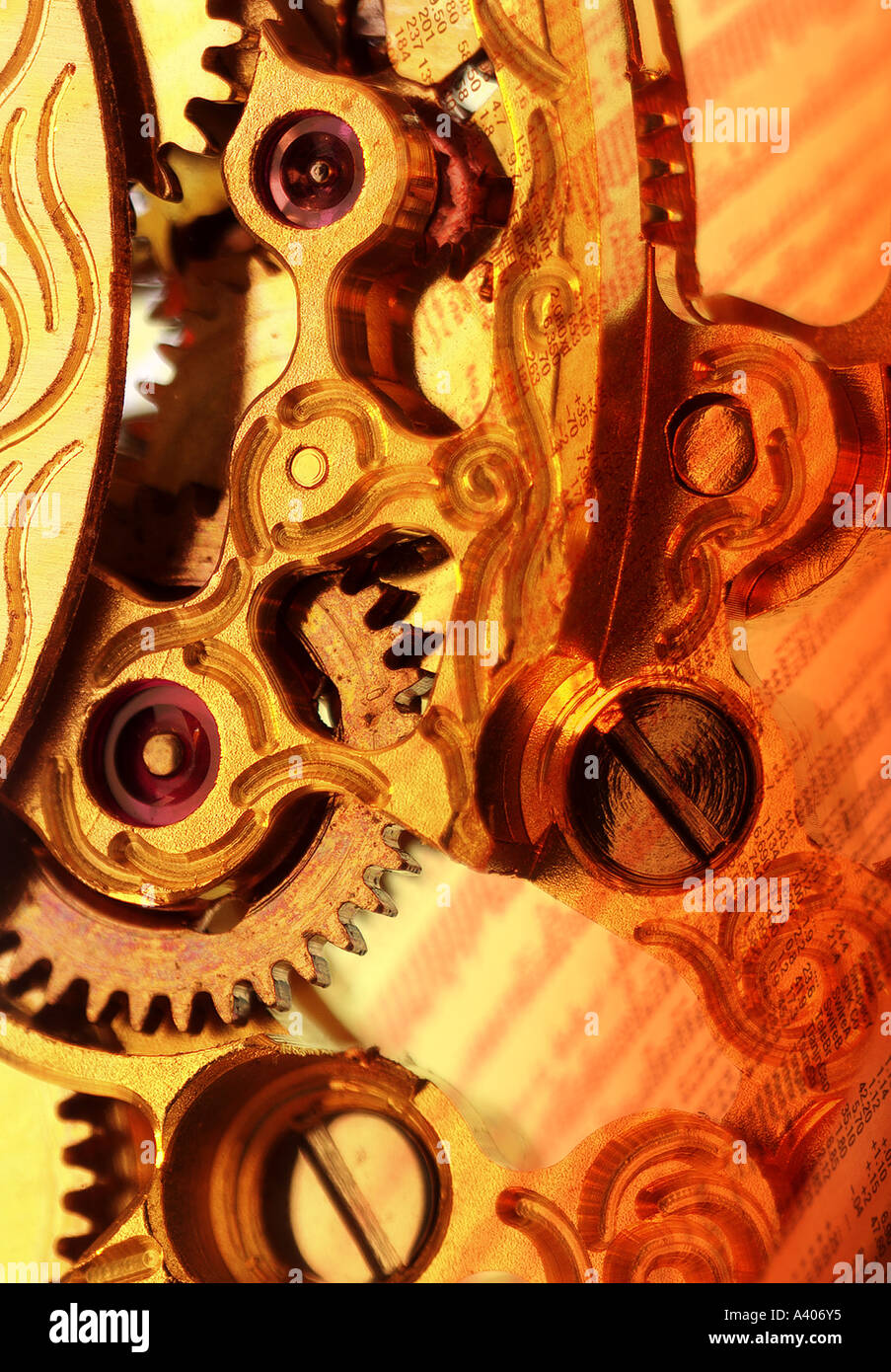 detail of clockwork clock contango Stock Photo Alamy