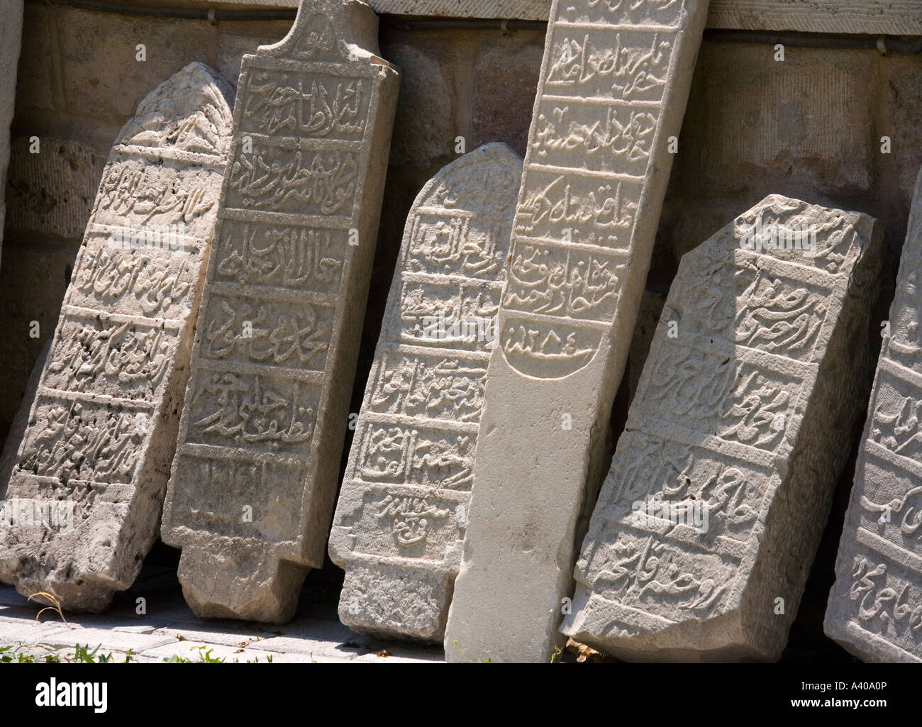 Islamic gravestone by Mevlana Museum Konya Turkey Stock Photo