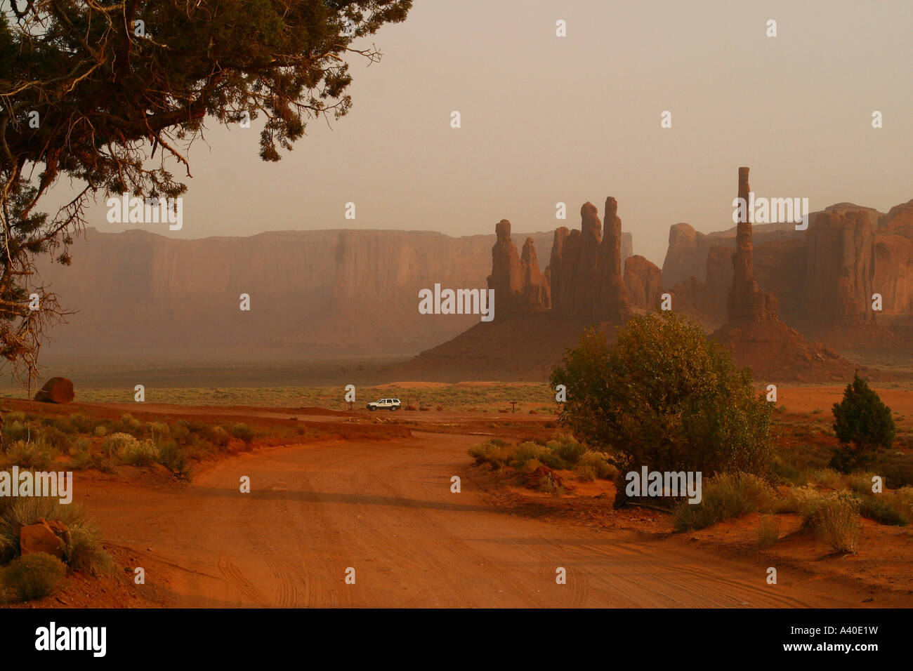 famous through Wild West movies Monument valley in Utah Stock Photo