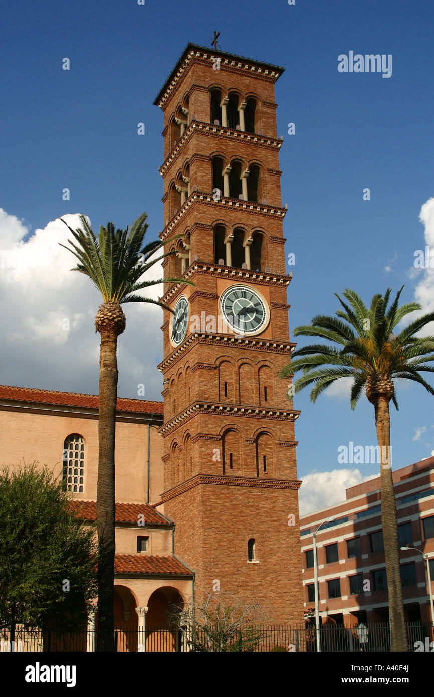 Clock Tower of St . Andrews Catholic Church in Pasadena Stock Photo Alamy