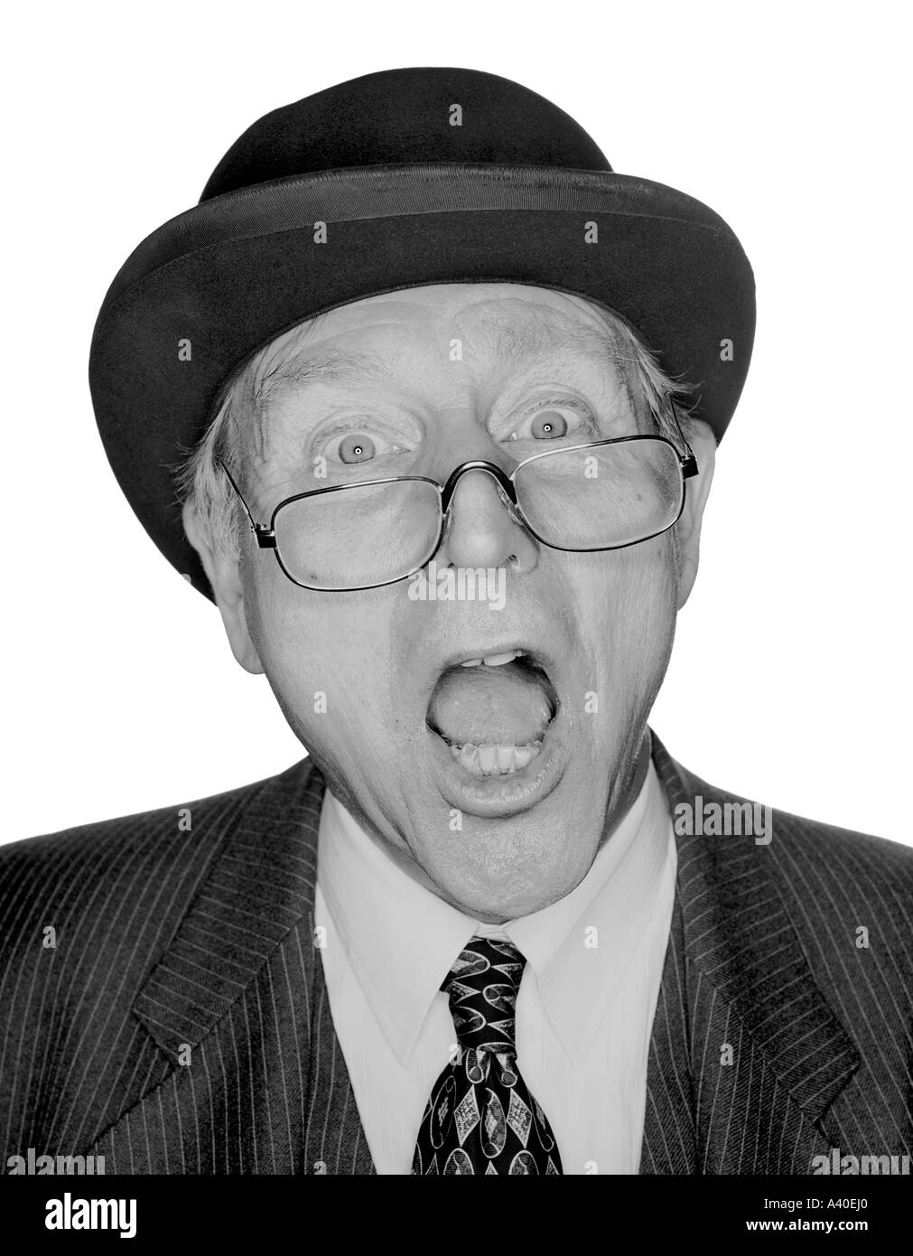Businessman wearing bowler hat hi-res stock photography and images - Alamy