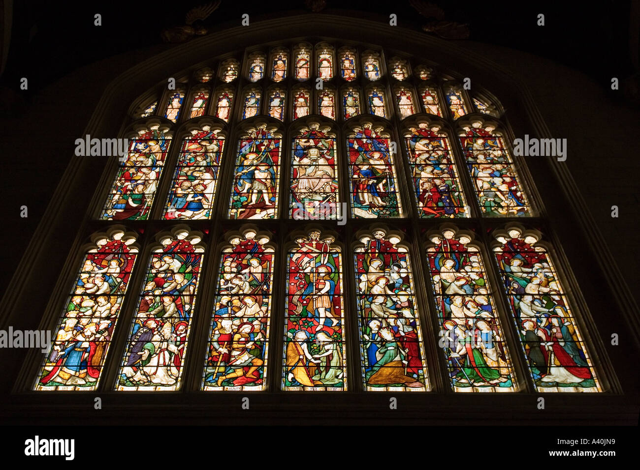 Stained glass window Chapel of All Soul's College Oxford Stock Photo Alamy