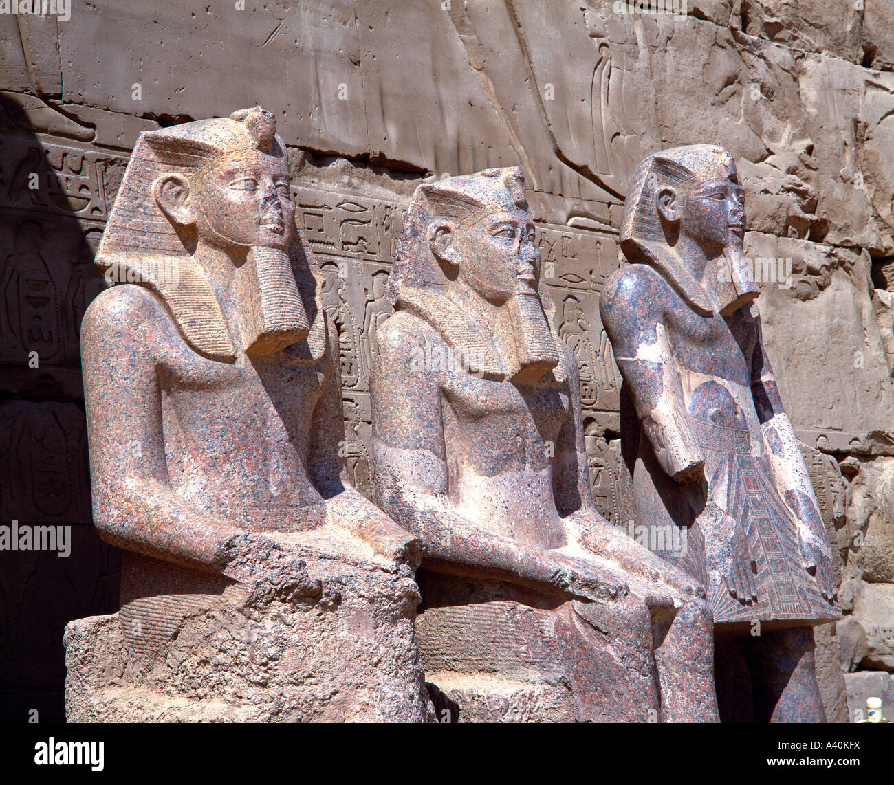 Pharoah statues Great Temple of Amun Karnak Luxor Egypt Stock Photo - Alamy