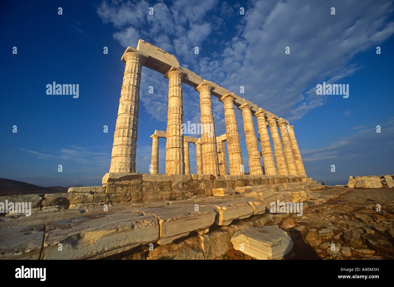 Temple of Poseidon Cape Sounion Attica Greece Stock Photo - Alamy