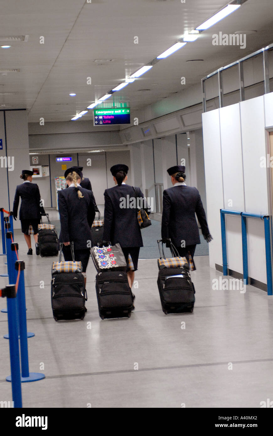 Air stewardesses at Ringway Airport Manchester United Kingdom Stock Photo
