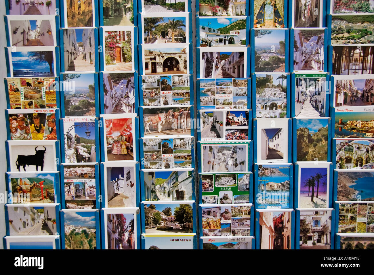 tourist postcards costa del sol andalusia spain Stock Photo
