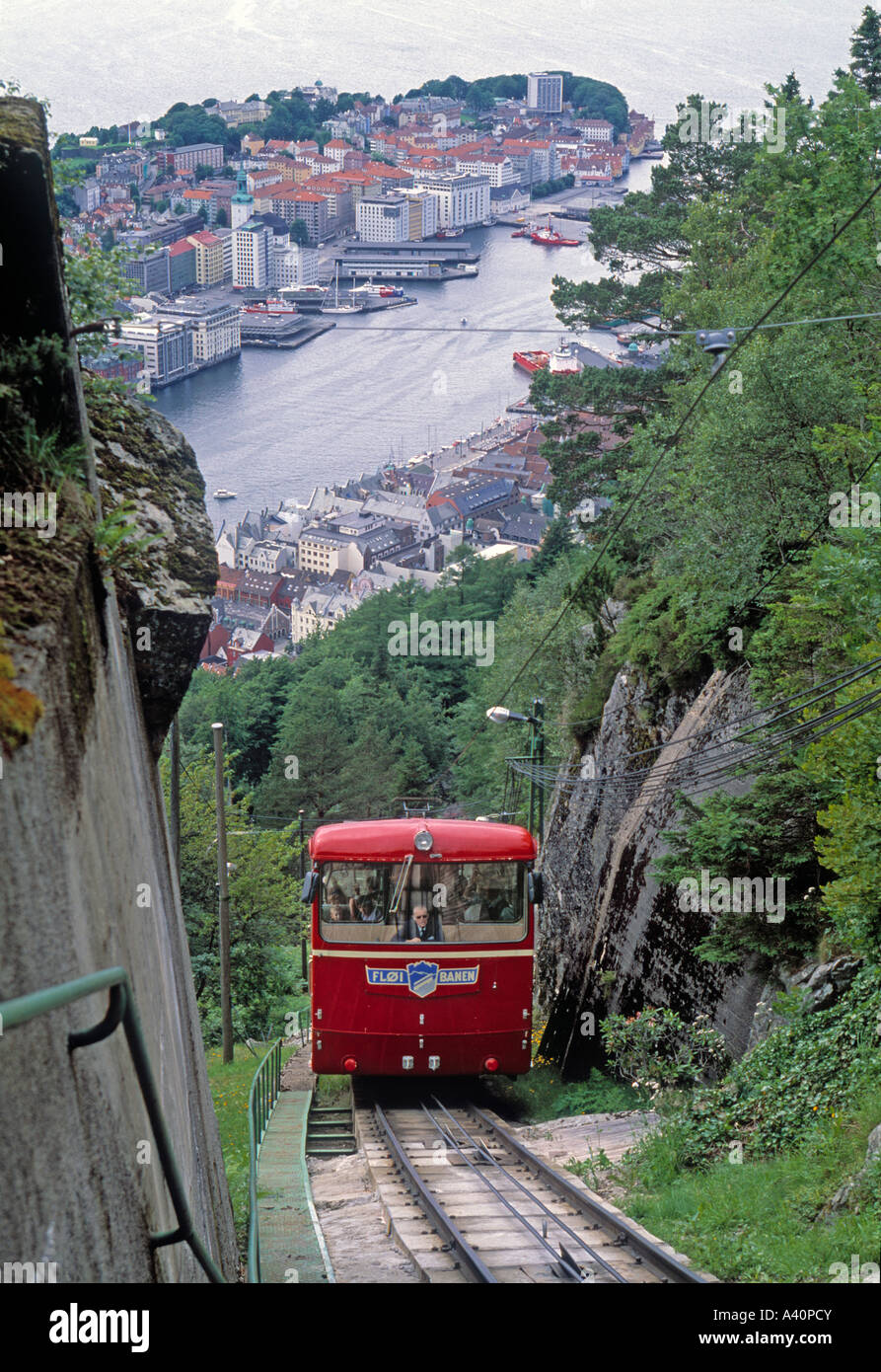 Funicular Railway Bergen Norway Stock Photo Alamy