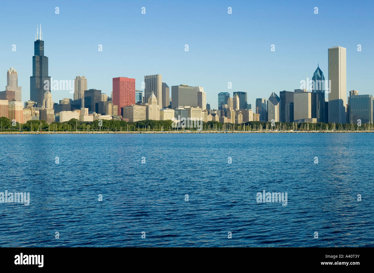 Skyline of downtown Chicago Illinois USA Stock Photo - Alamy