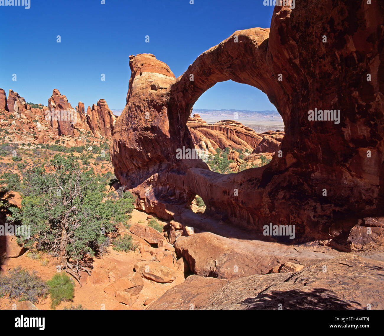 Double O Arch Devil s Garden Arches National Park Utah USA Stock Photo ...