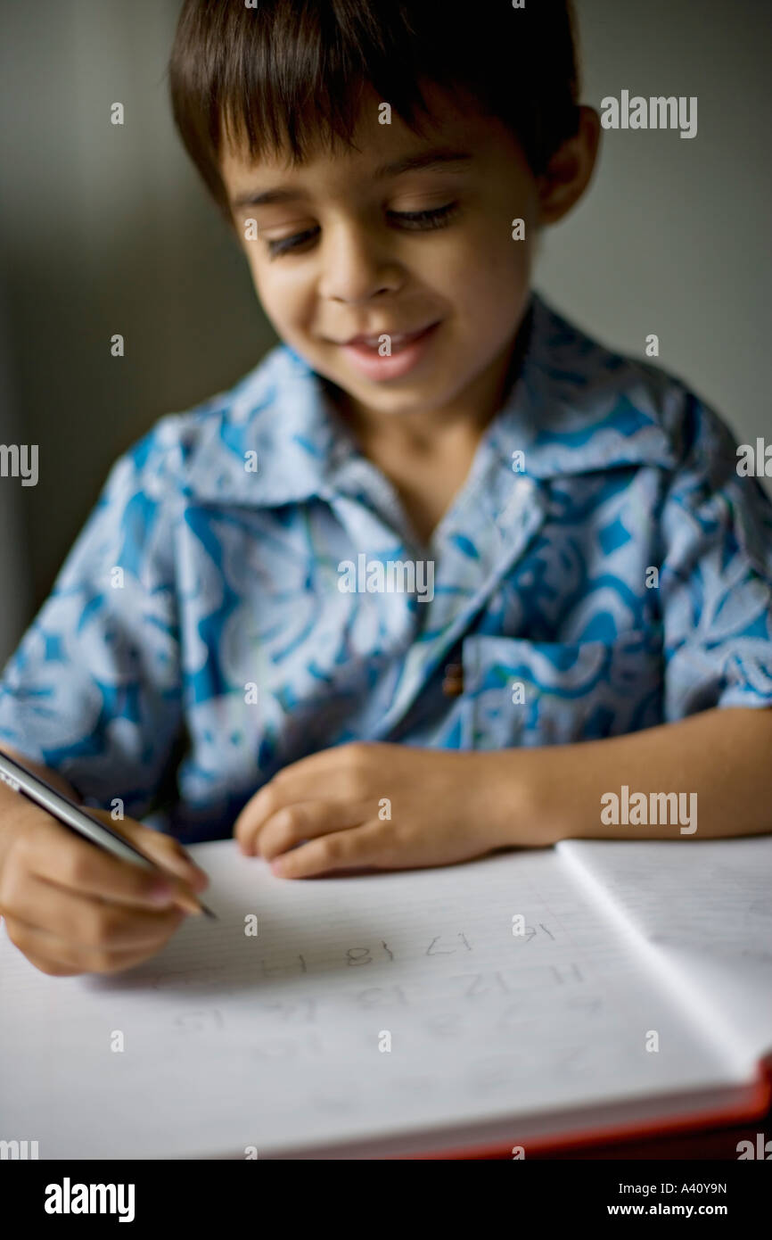 Child learning to write Stock Photo