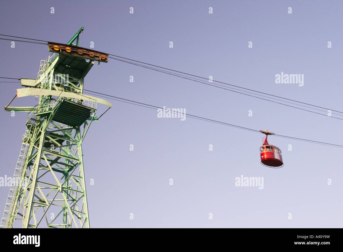 Red Cable Car, Almaty Stock Photo