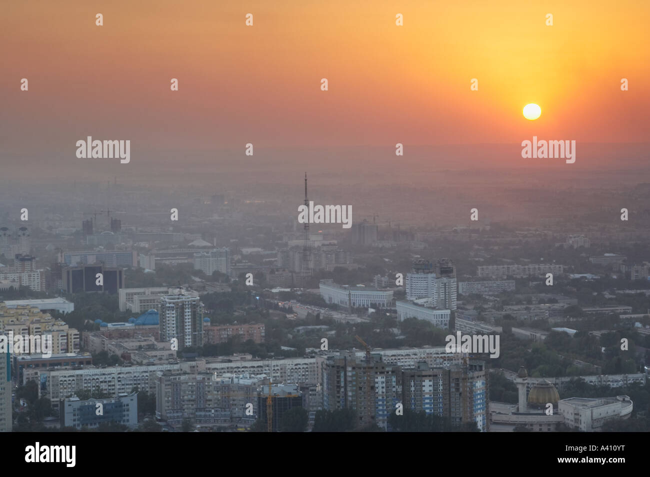 Sunset Over Almaty Stock Photo