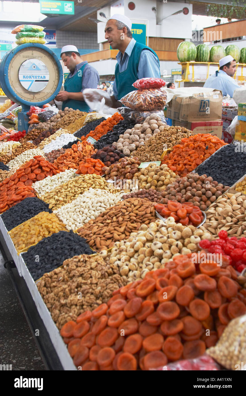 Market Traders Selling Dried Fruit Stock Photo