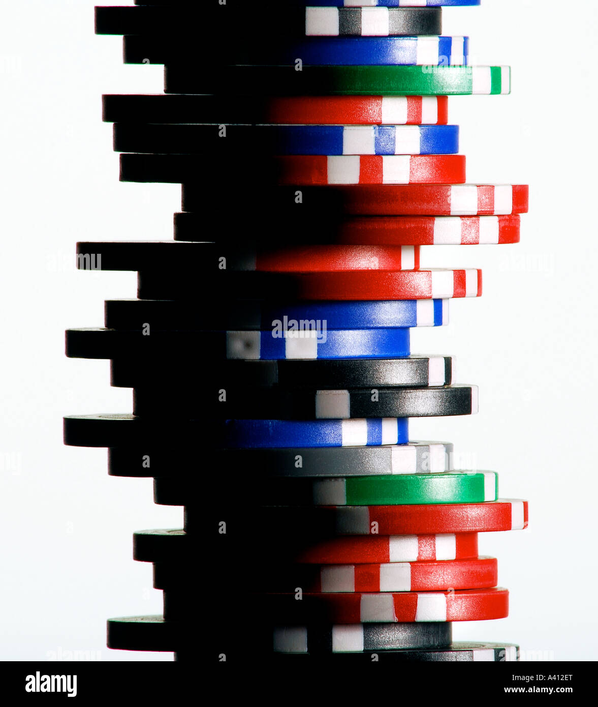 A stack of Poker Chips / Super casino's. Picture by Patrick Steel patricksteel. Stock Photo