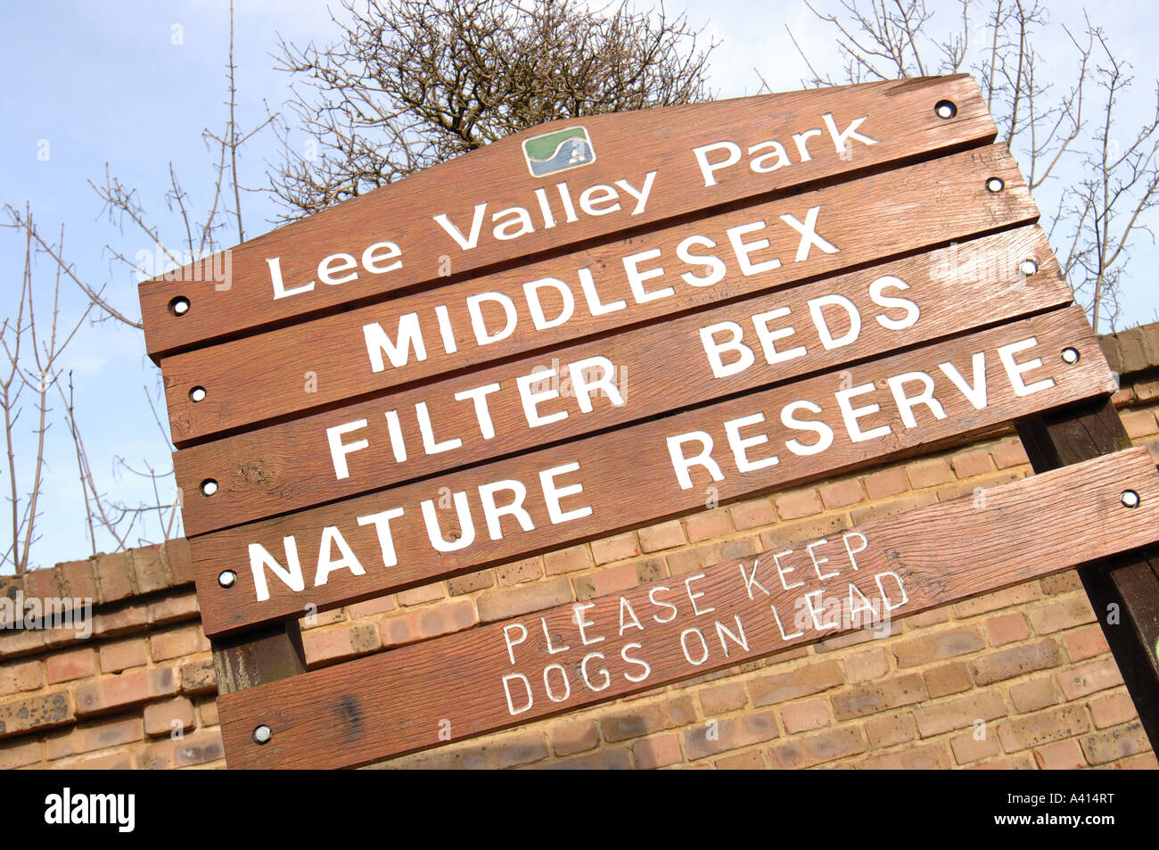 Lee Valley Park Filter Beds Nature Reserve sign Stock Photo Alamy
