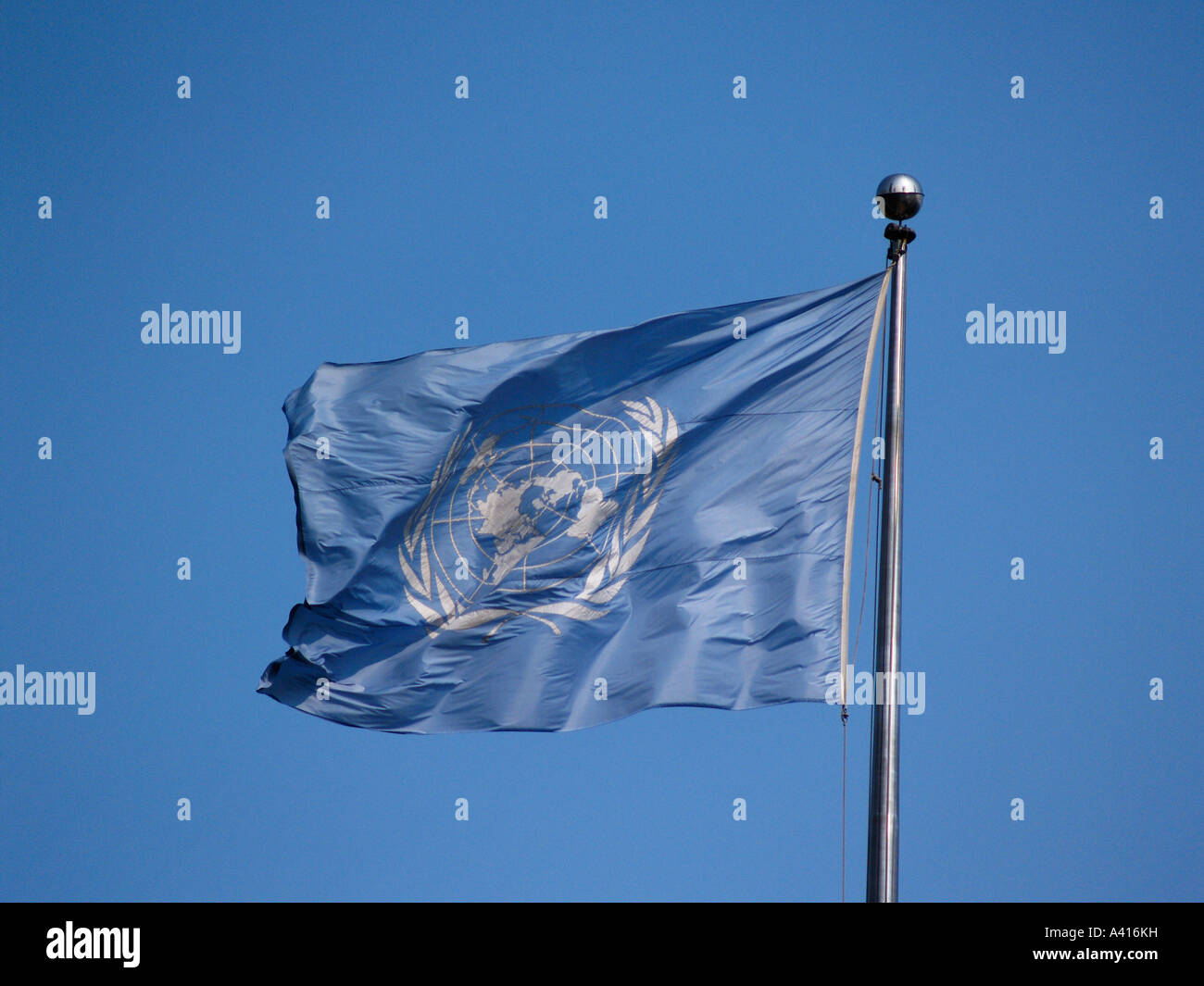 UN Flag United Nations New York USA Travel Stock Photo