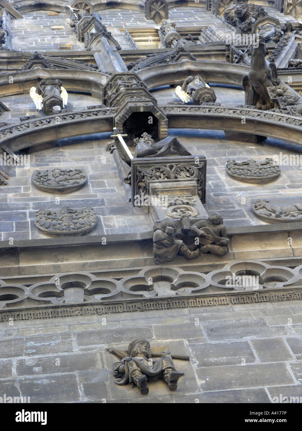 Detail Powder Tower, Prasna brana, in old town Prague Matej Rejsek Travel Stock Photo