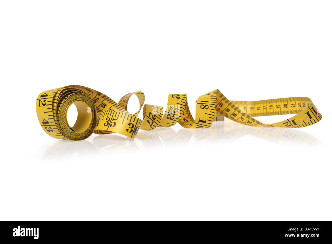 Measuring Tape cut out on white background Stock Photo Alamy