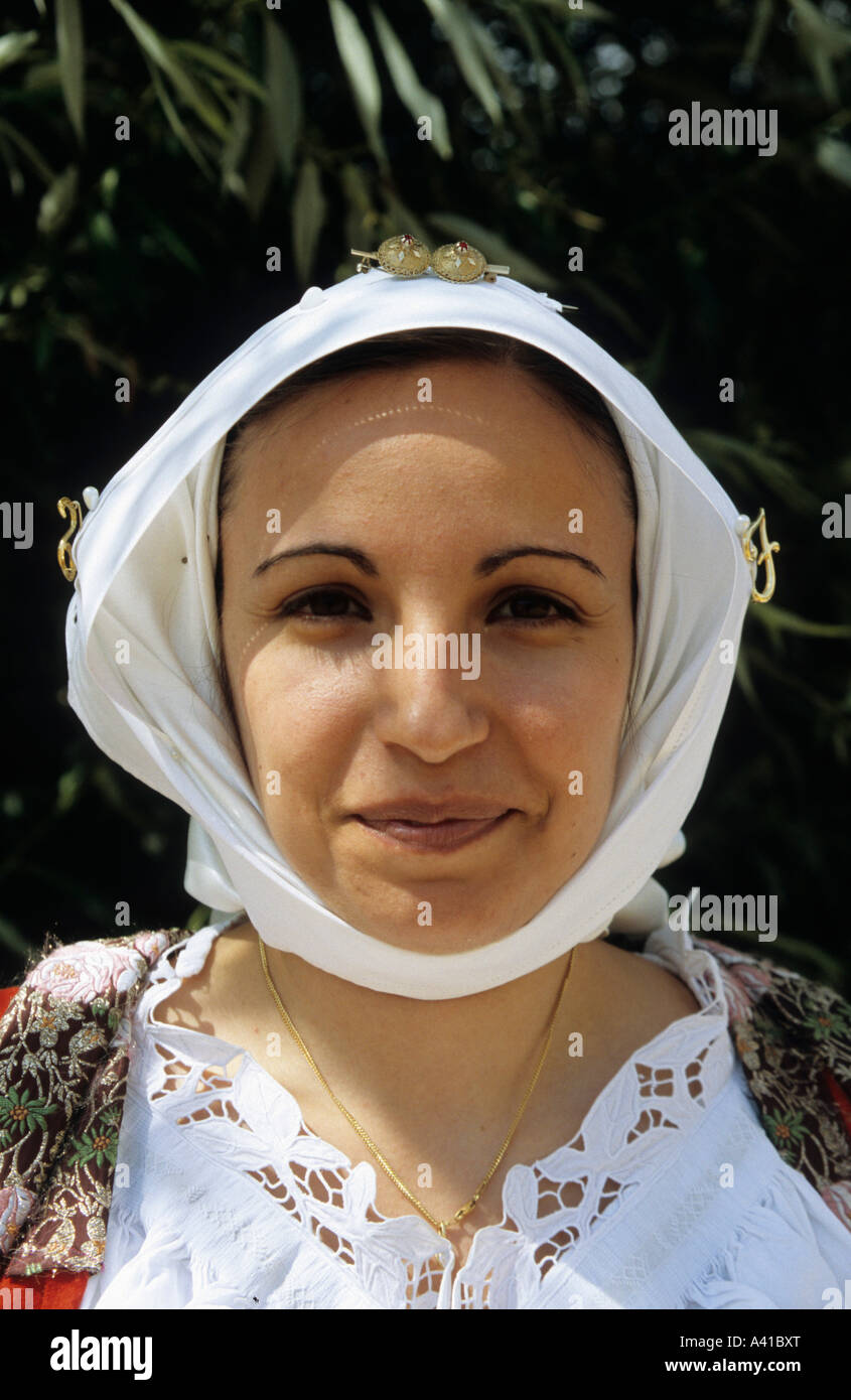 Traditional peasant costumes of Sardinia Italy Stock Photo Alamy