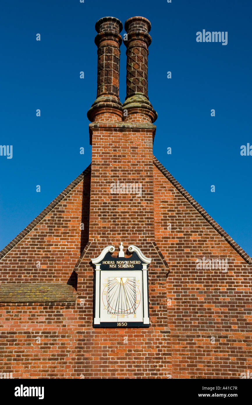 Sun dial on Moot Hall Aldeburgh Stock Photo