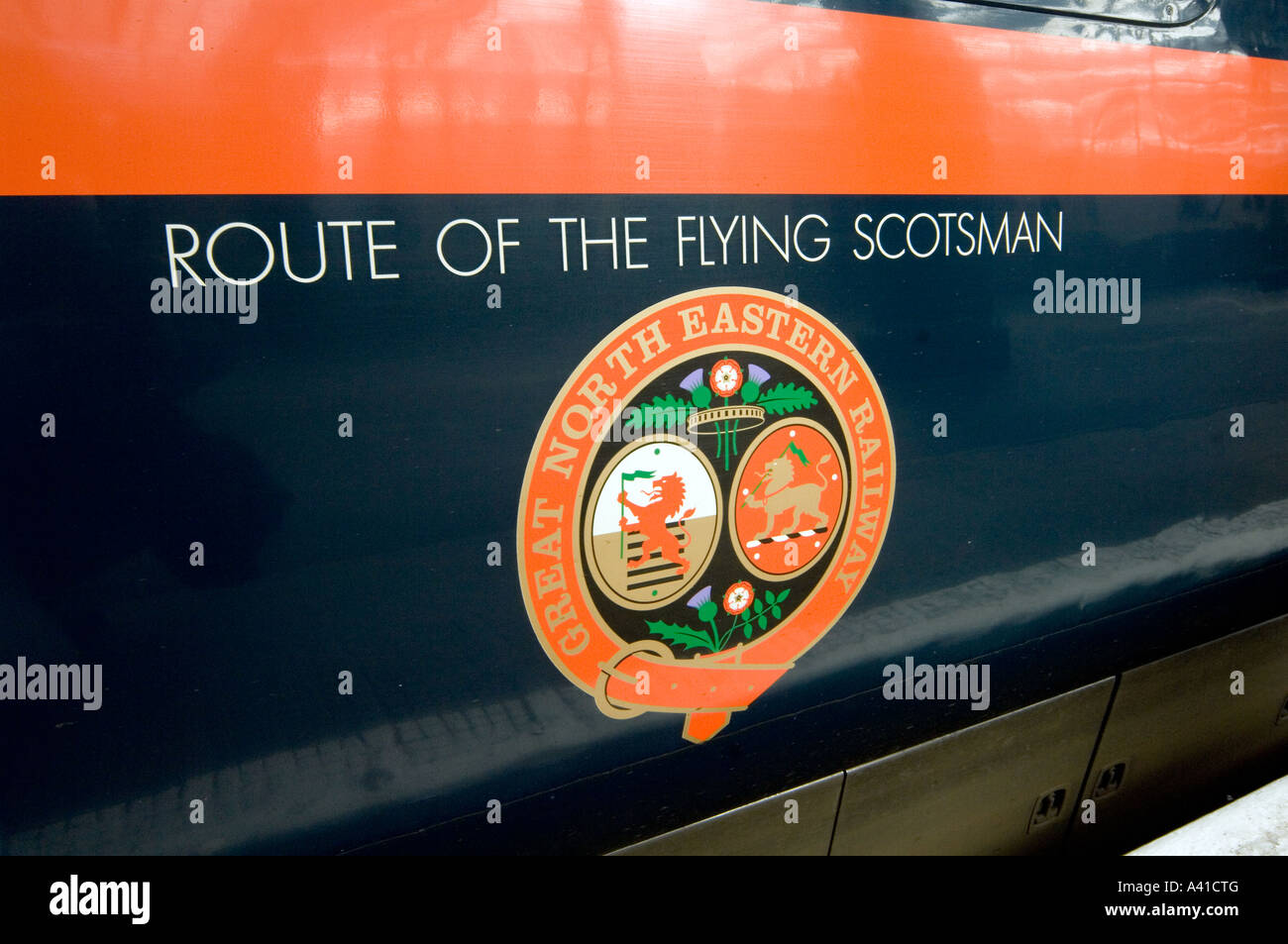 A GNER Flying Scotsman Train logo Stock Photo
