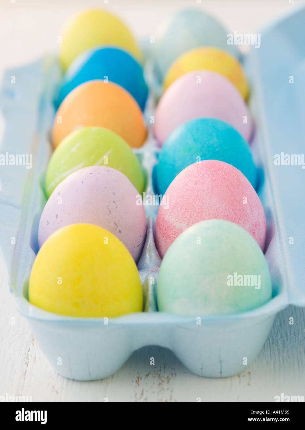 Closeup of colored Easter eggs Stock Photo