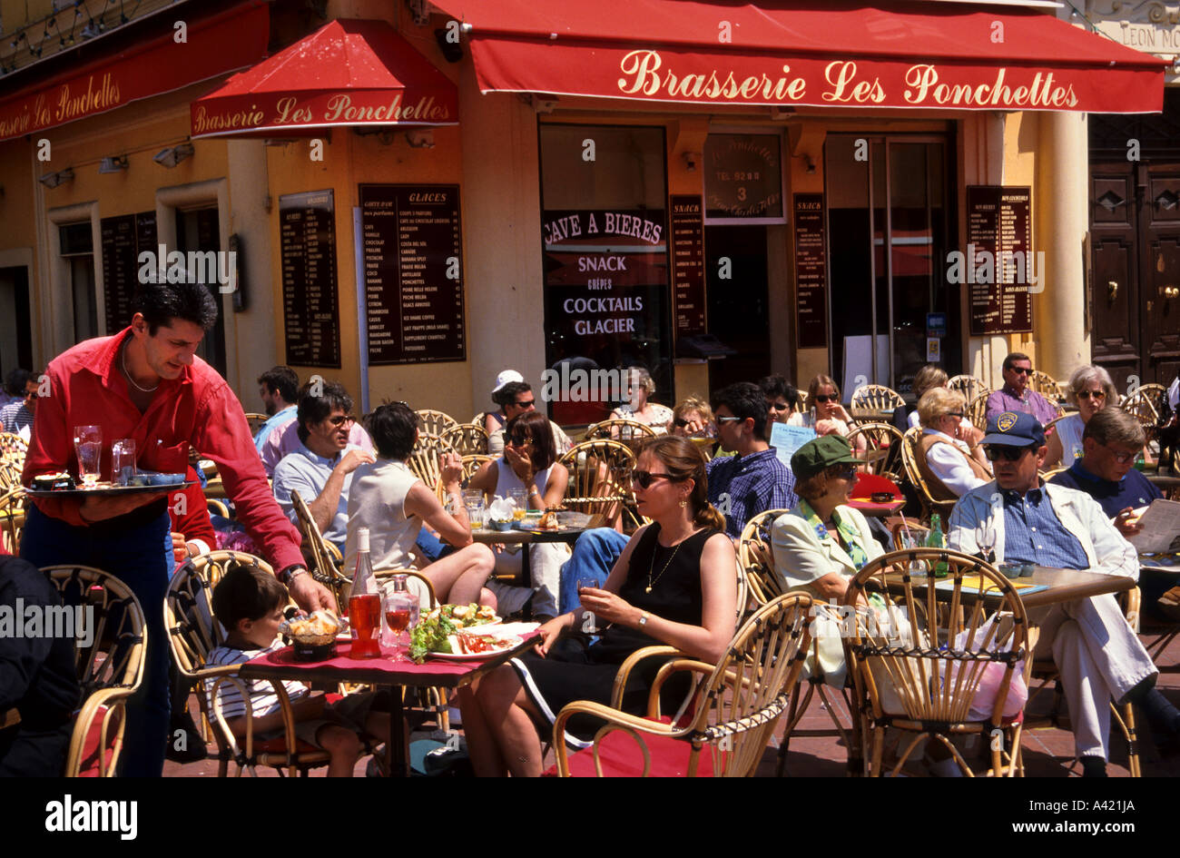 Nice French Riviera France restaurant bar pub city Stock Photo Alamy
