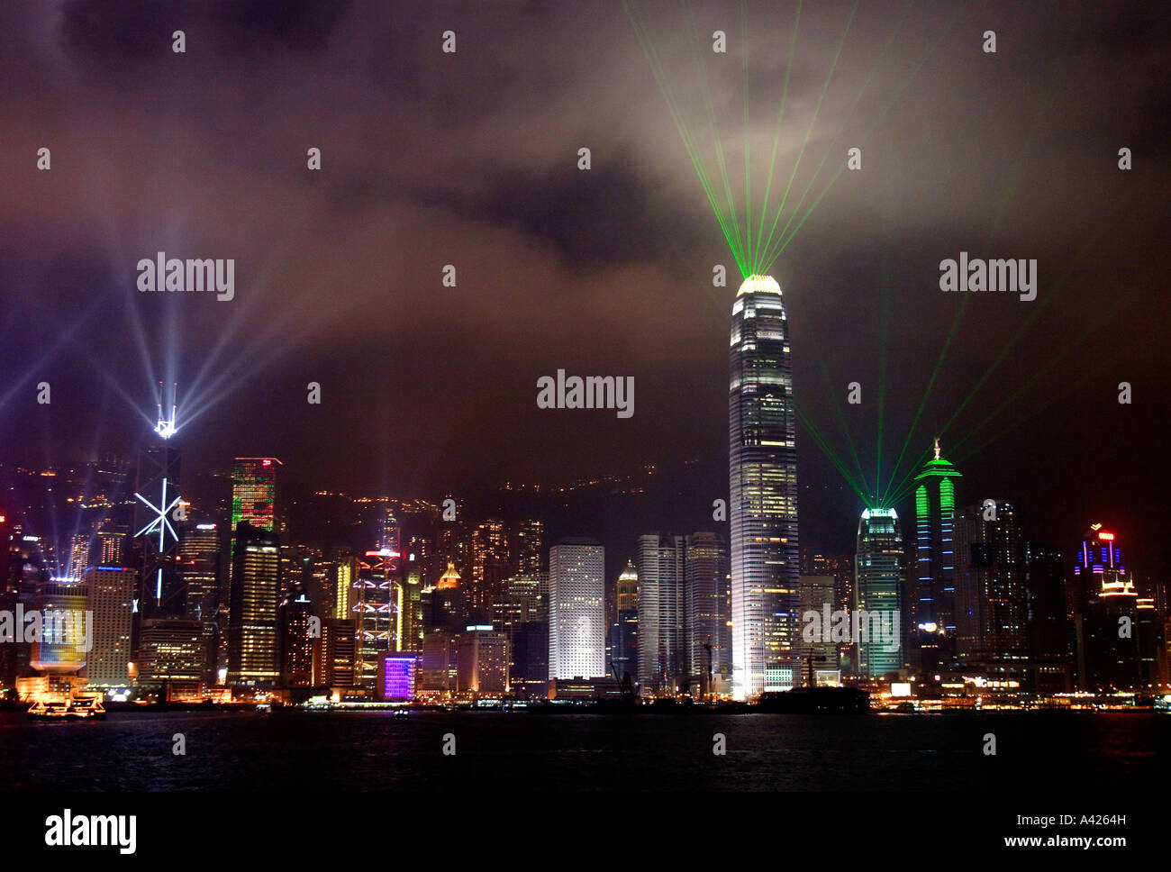 Hong Kong light show Stock Photo - Alamy