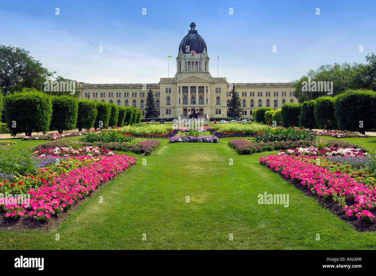 Formal flower gardens and the Saskatchewan Provincial legislative