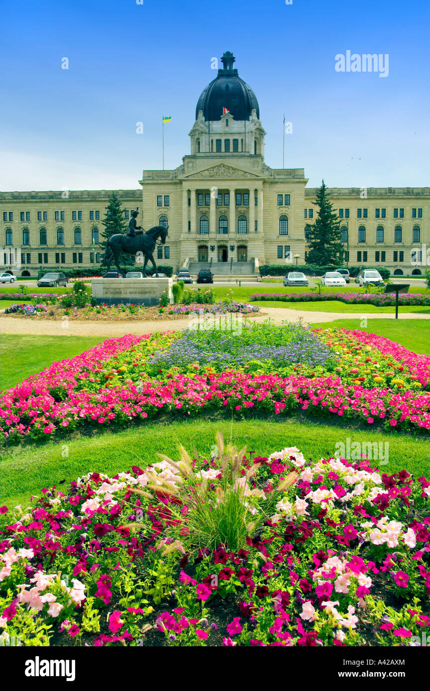 Formal flower gardens and the Saskatchewan Provincial legislative