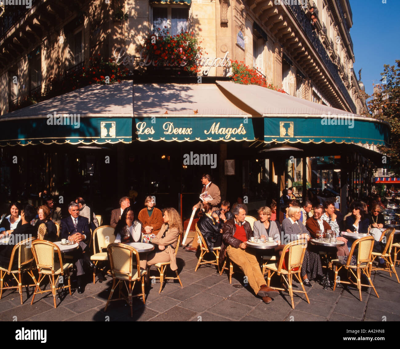 Paris St German Cafe Deux Margots people outdoor Stock Photo