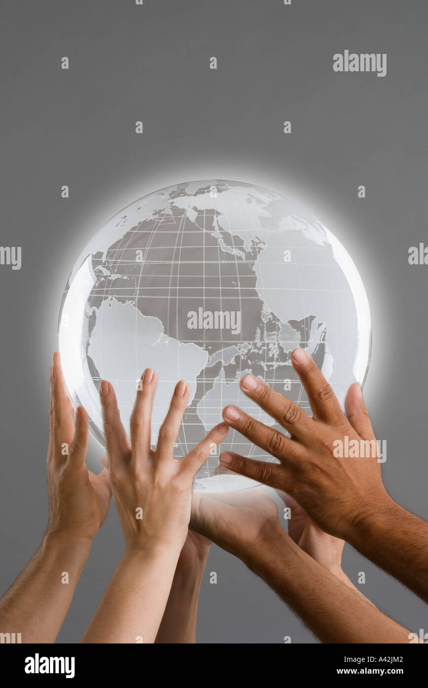 Close up hands holding globe hi-res stock photography and images - Alamy