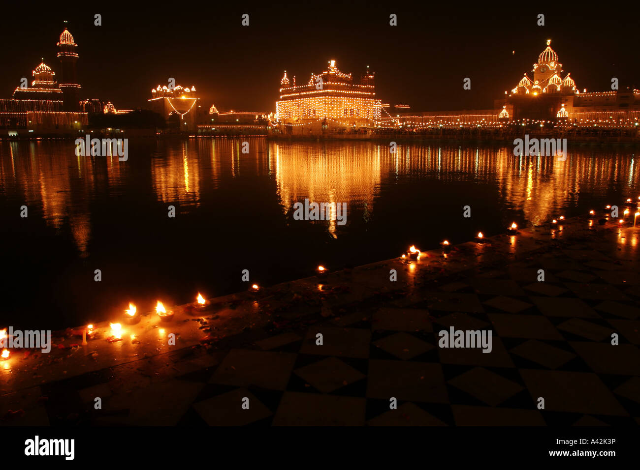 Golden Temple illuminated during the festivals of light Diwali at