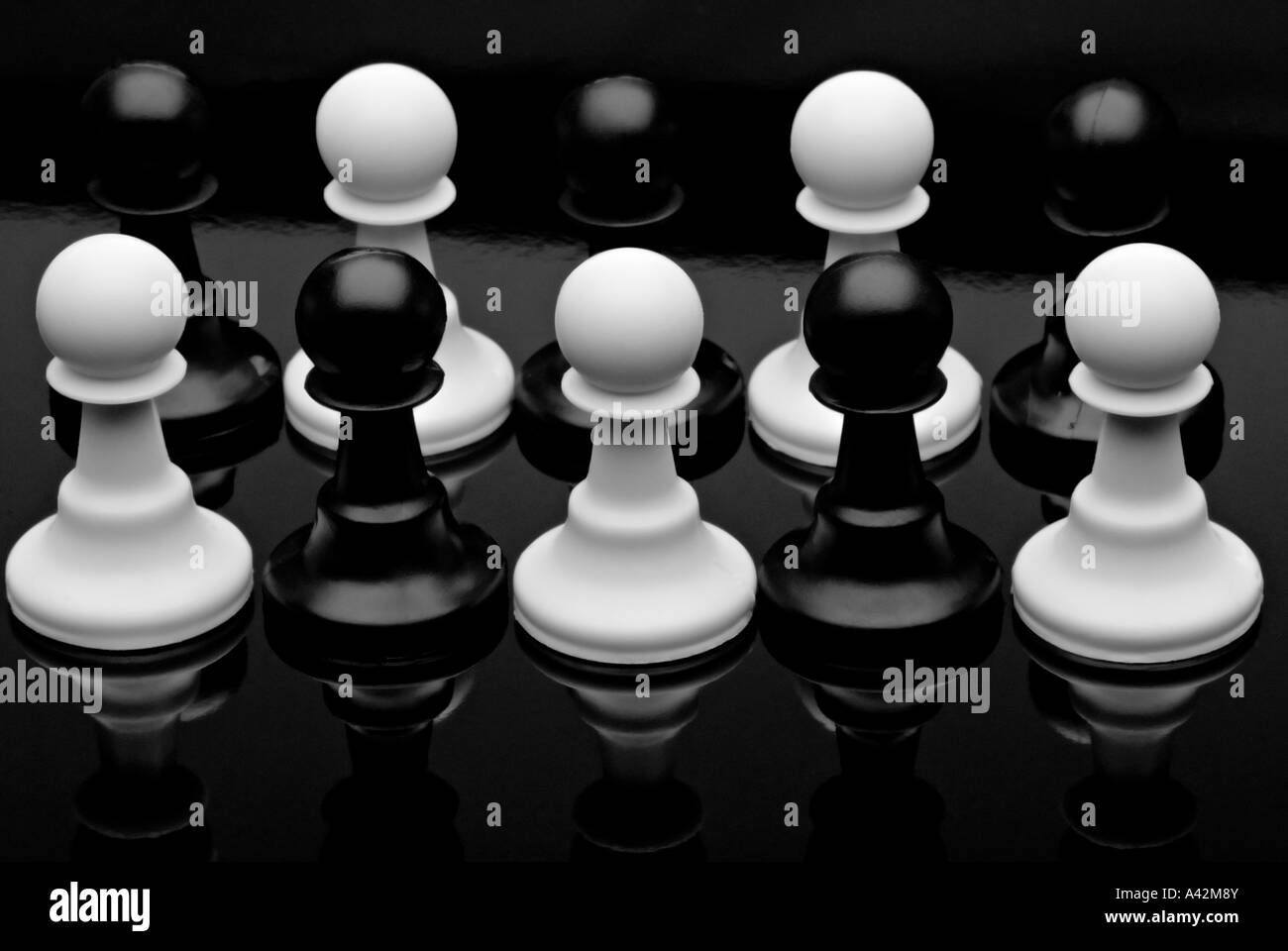 Chess Pawns Concept Teamwork Stock Photo