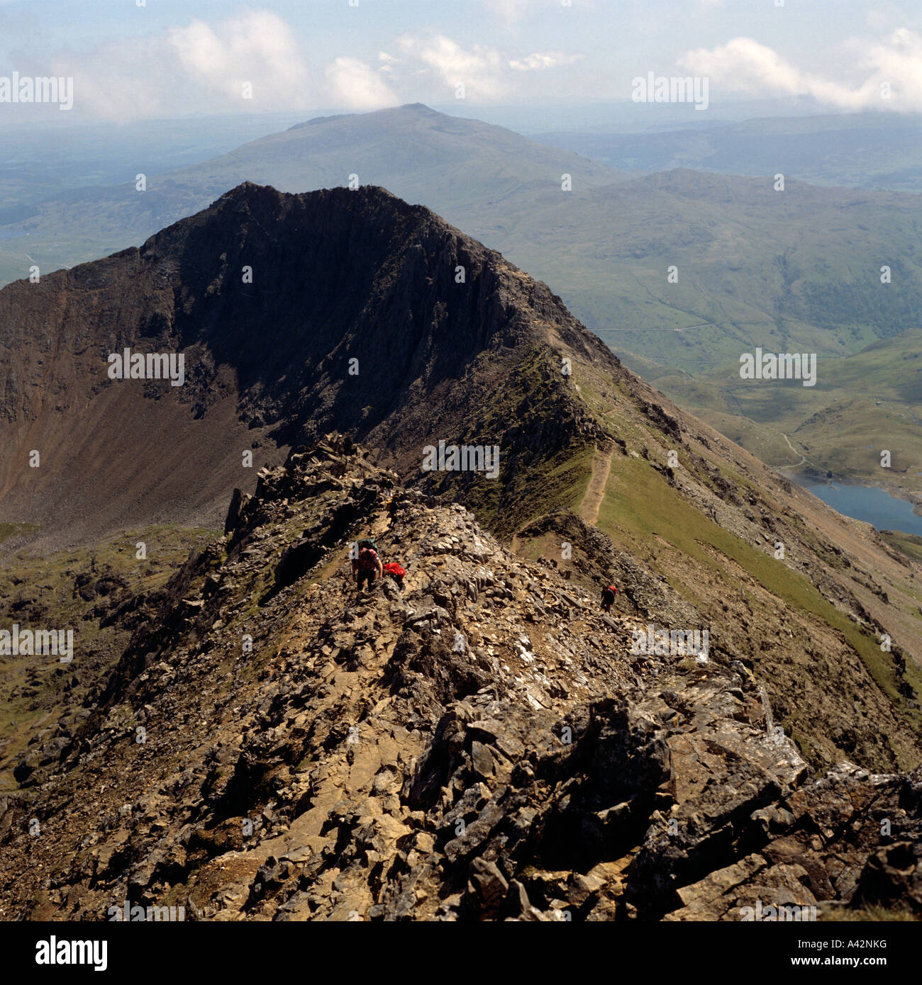 Snowdon Horeshore Crib Goch Ridge From Crib Y Ddysgl Snowdonia