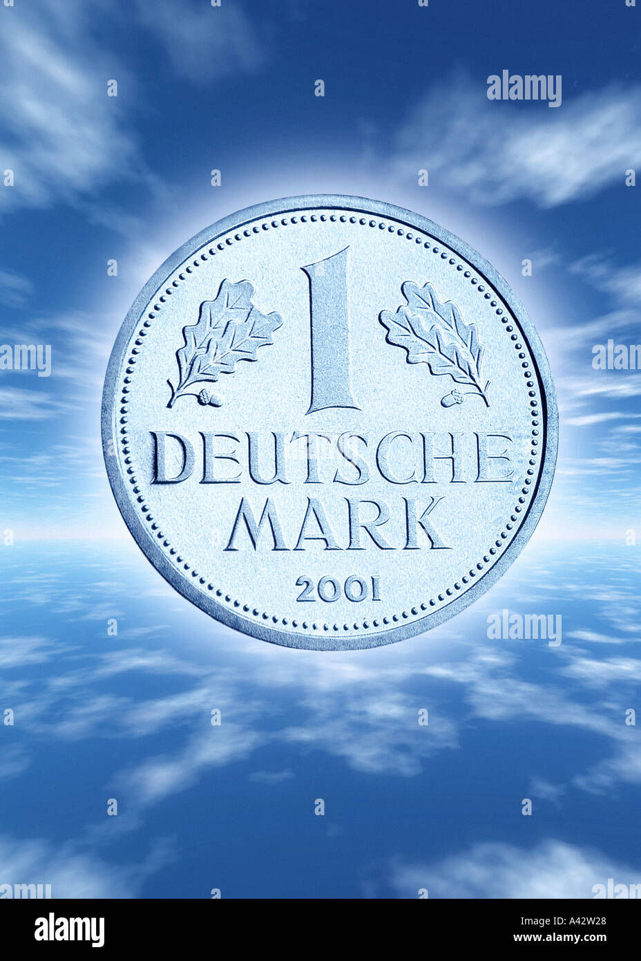 German Mark 1 D Mark Stock Photo
