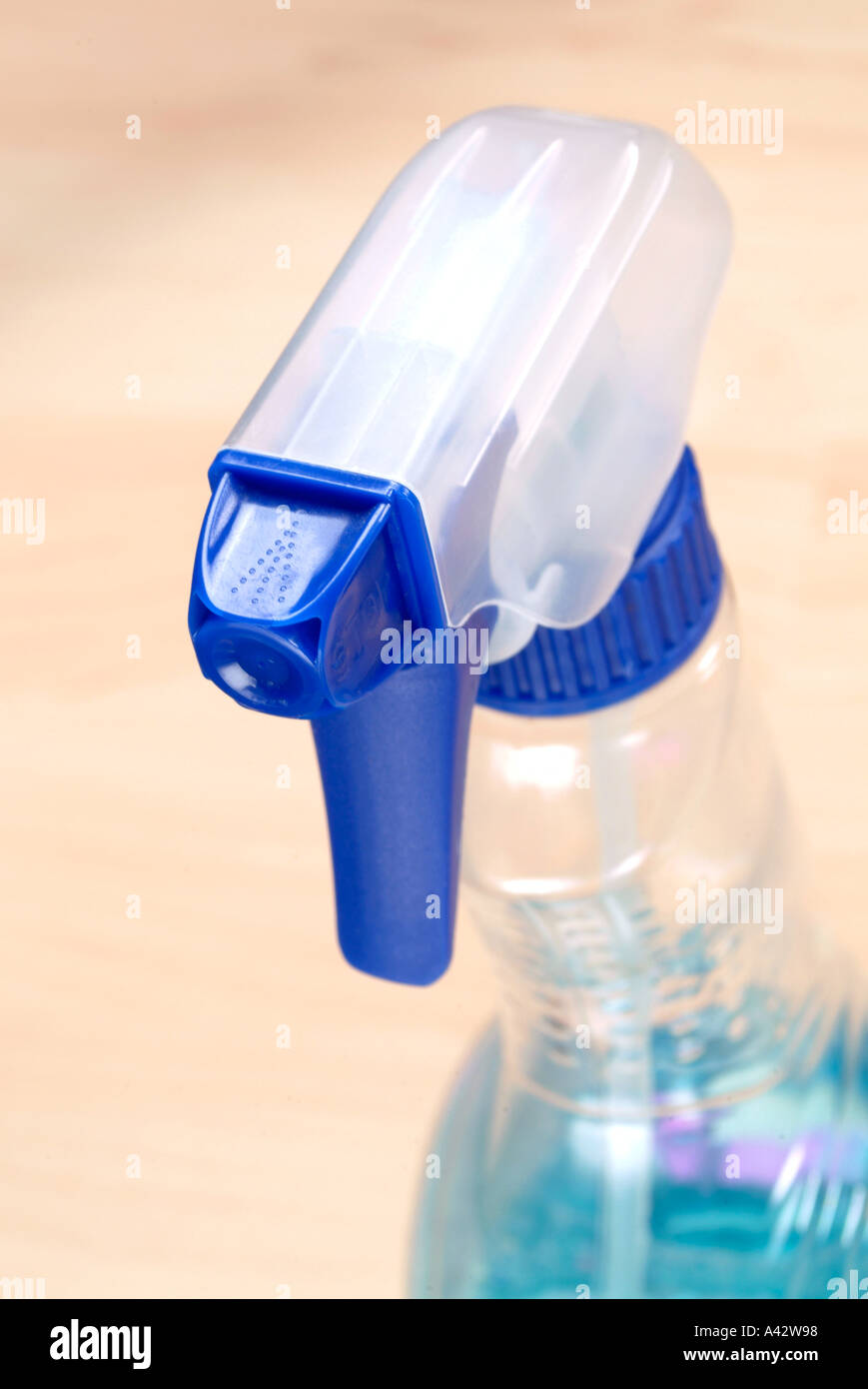 Detail spray bottle cleaner detergent Detail Sprühflasche Reiniger Stock Photo