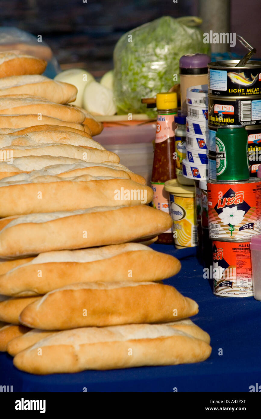 Lao Sandwhich Vendor Luang Prabang Laos Stock Photo