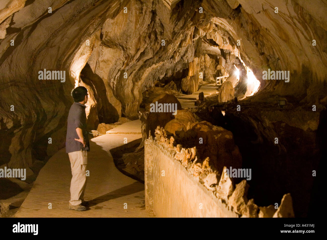 Tham Jang or Tham Chang Cave Vang Vieng Laos Stock Photo